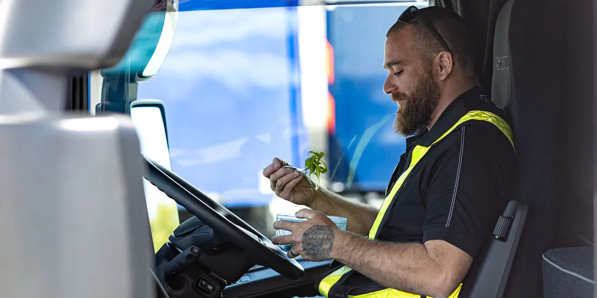 TR Group driver eating a salad